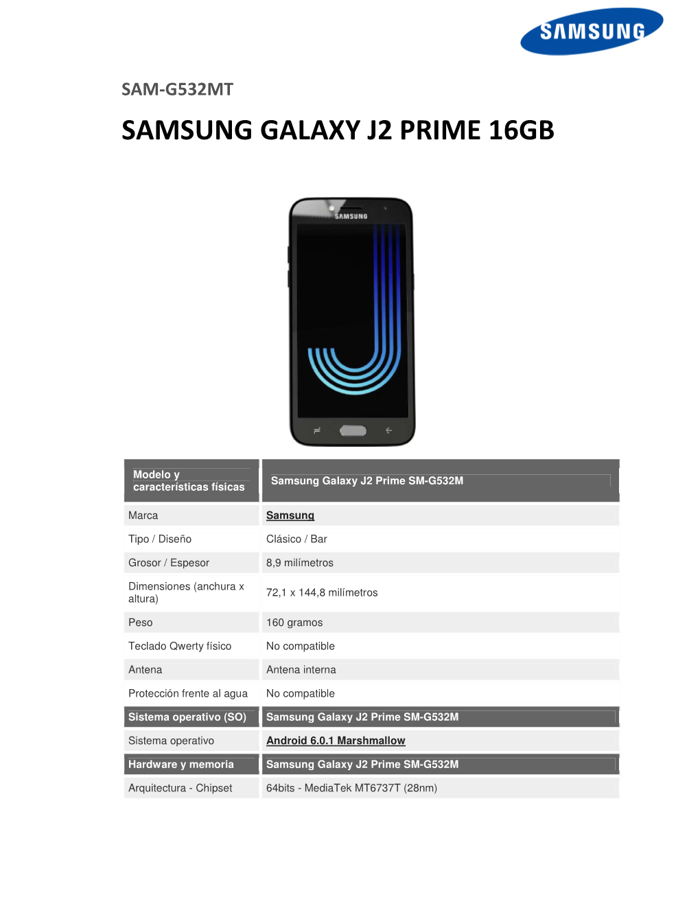 Samsung Galaxy J2 Prime 16Gb