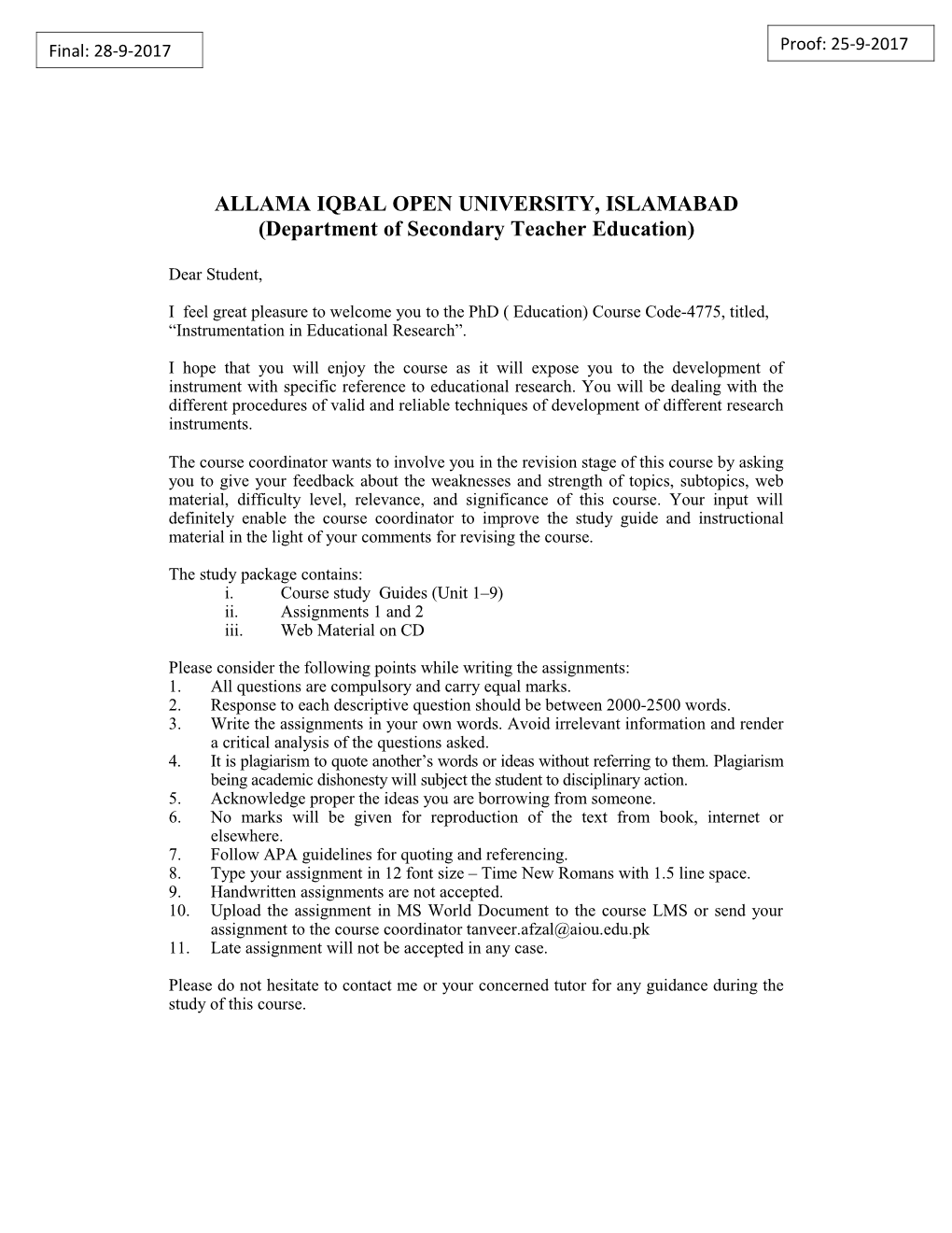 Allama Iqbal Open University s7