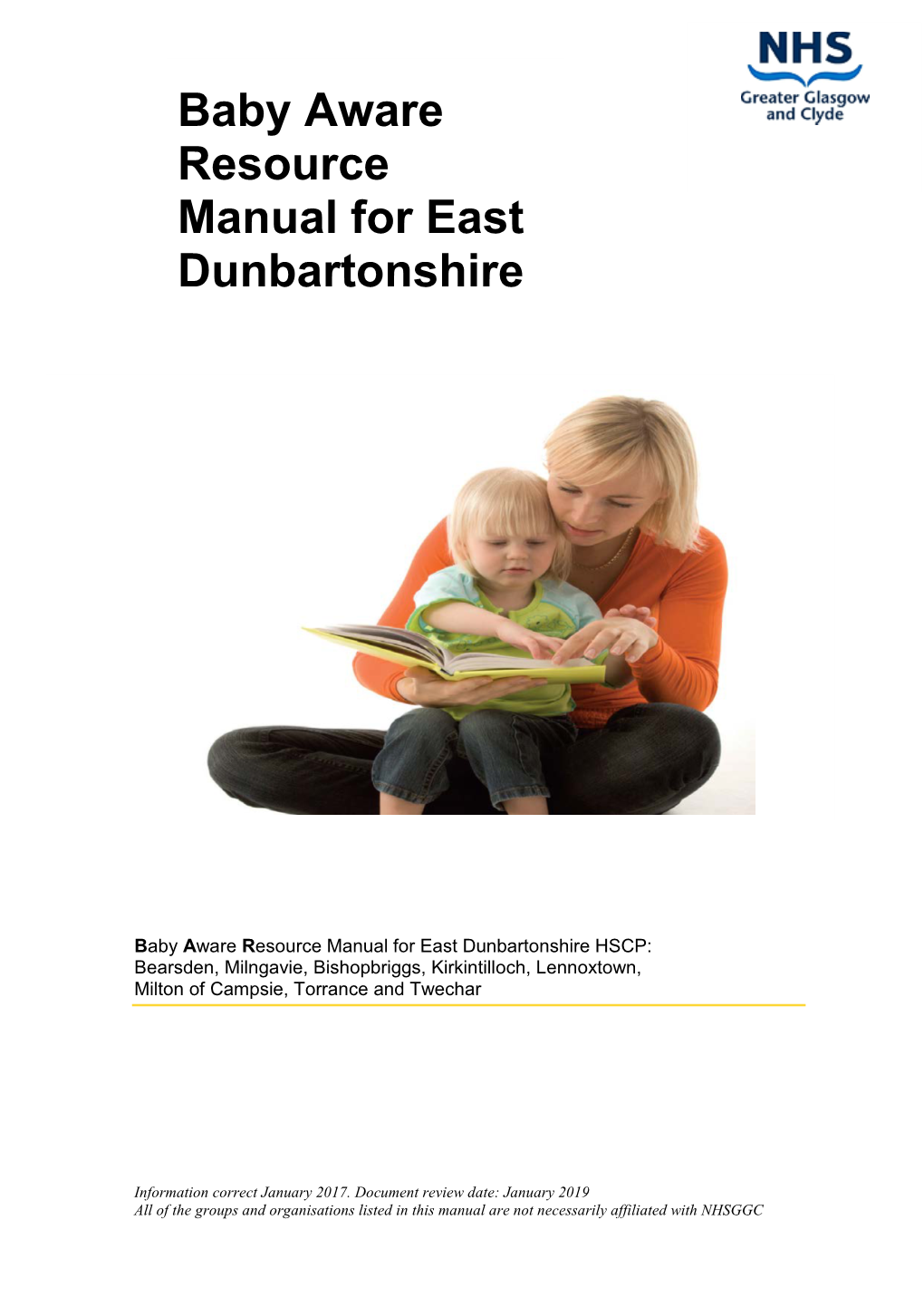Baby Aware Resource Manual for East Dunbartonshire HSCP: Bearsden, Milngavie, Bishopbriggs, Kirkintilloch, Lennoxtown, Milton of Campsie, Torrance and Twechar