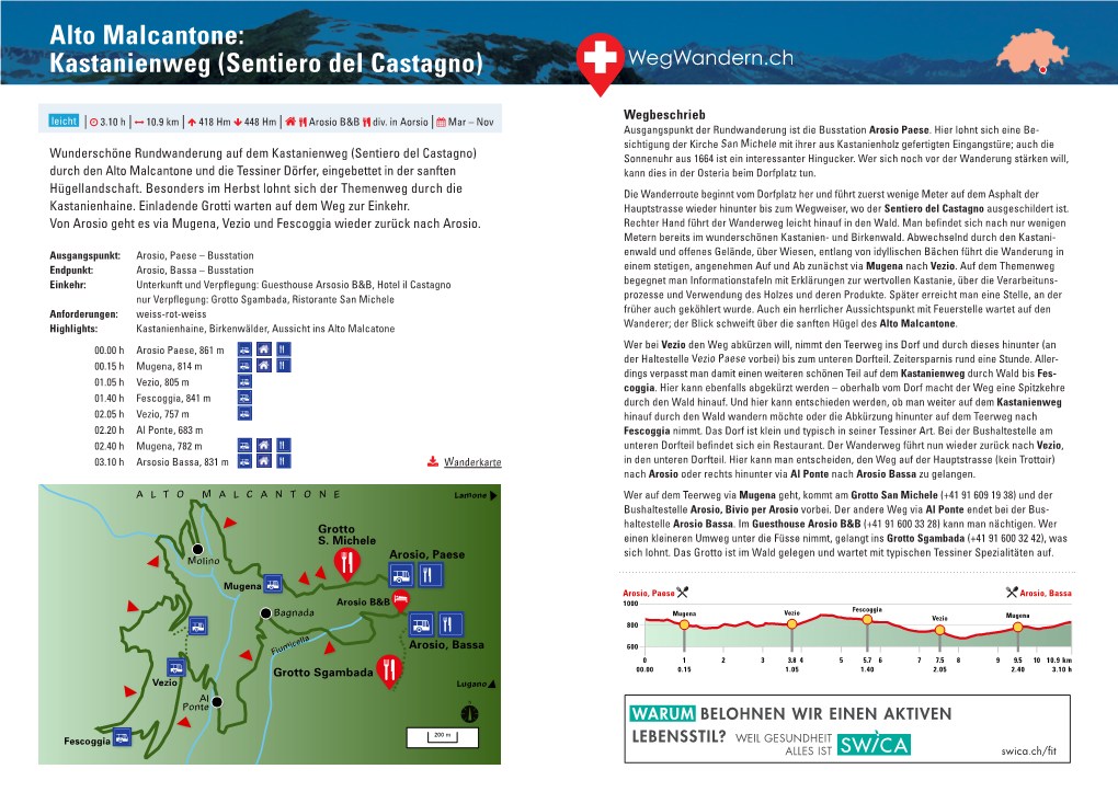 Alto Malcantone: Kastanienweg (Sentiero Del Castagno)