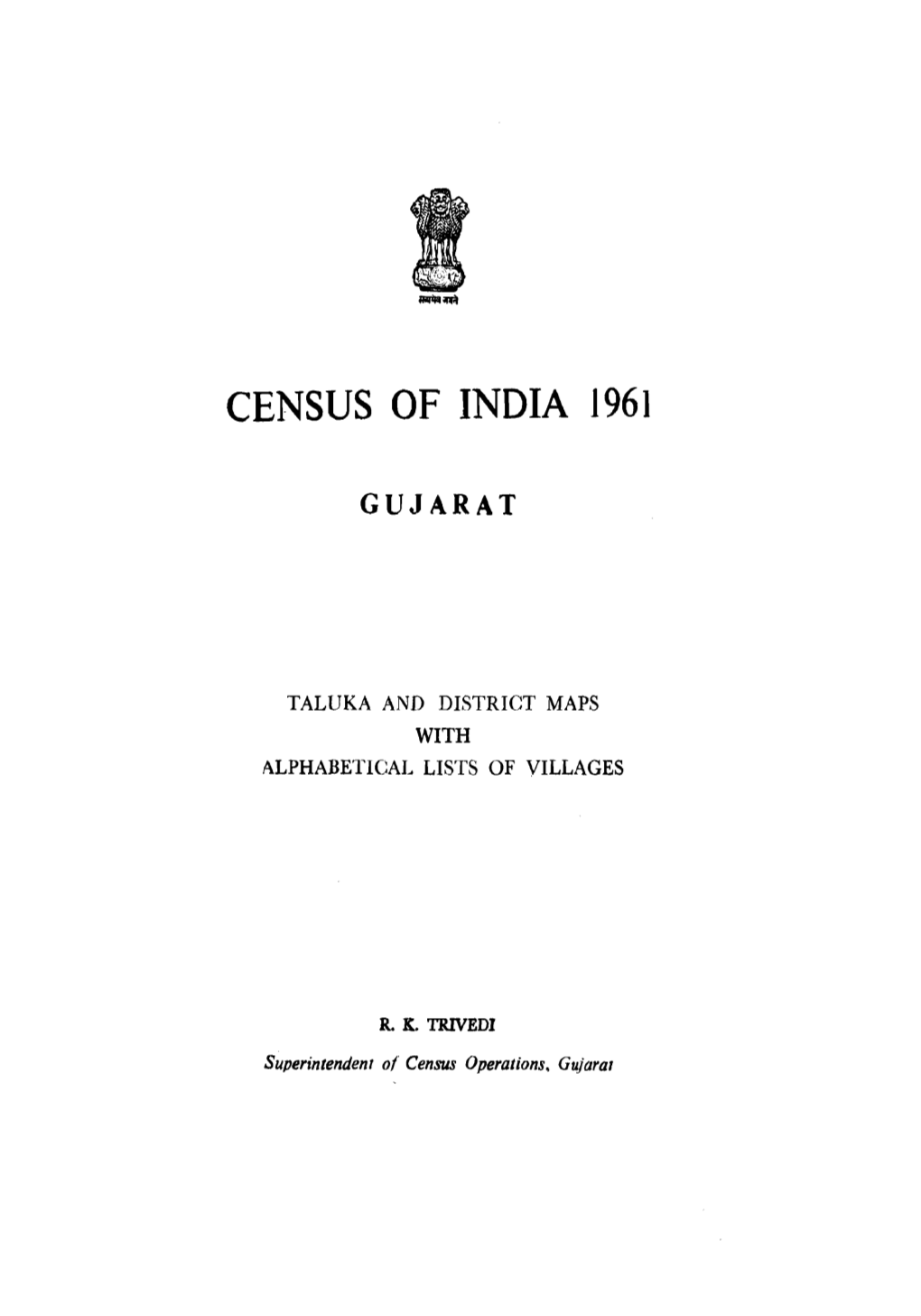 Taluka and District Maps with Alphabetical Lists of Villages