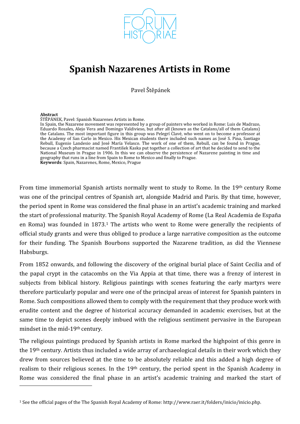 Spanish Nazarenes Artists in Rome