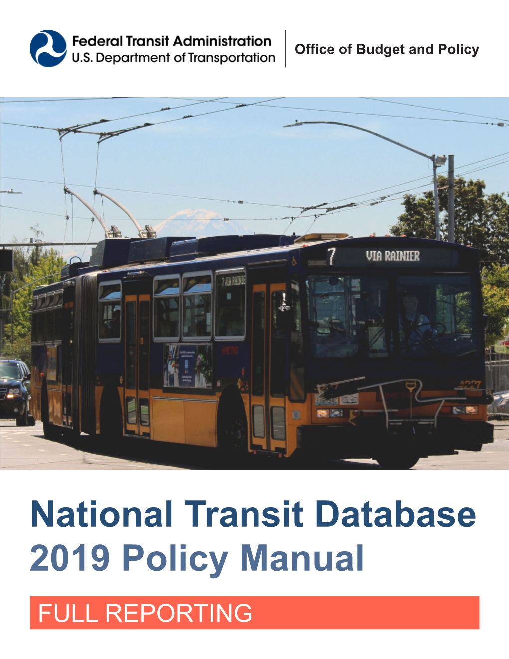 2019 NTD Reporting Policy Manual