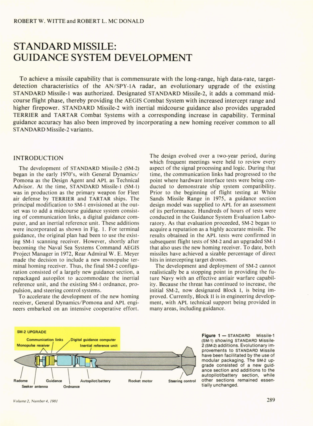 Standard Missile: Guidance System Development