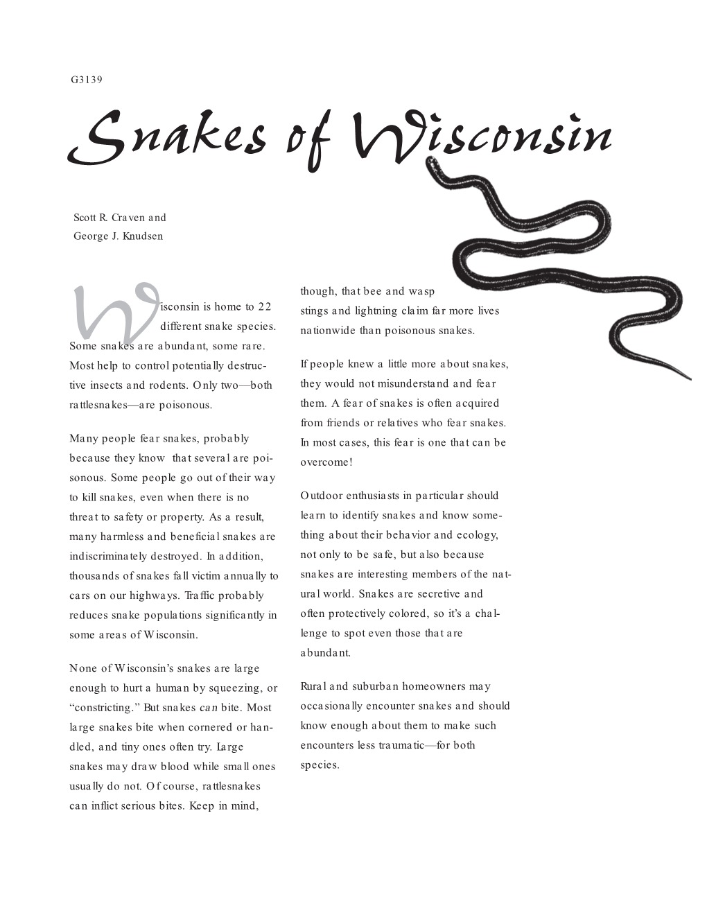 Snakes of Wisconsin