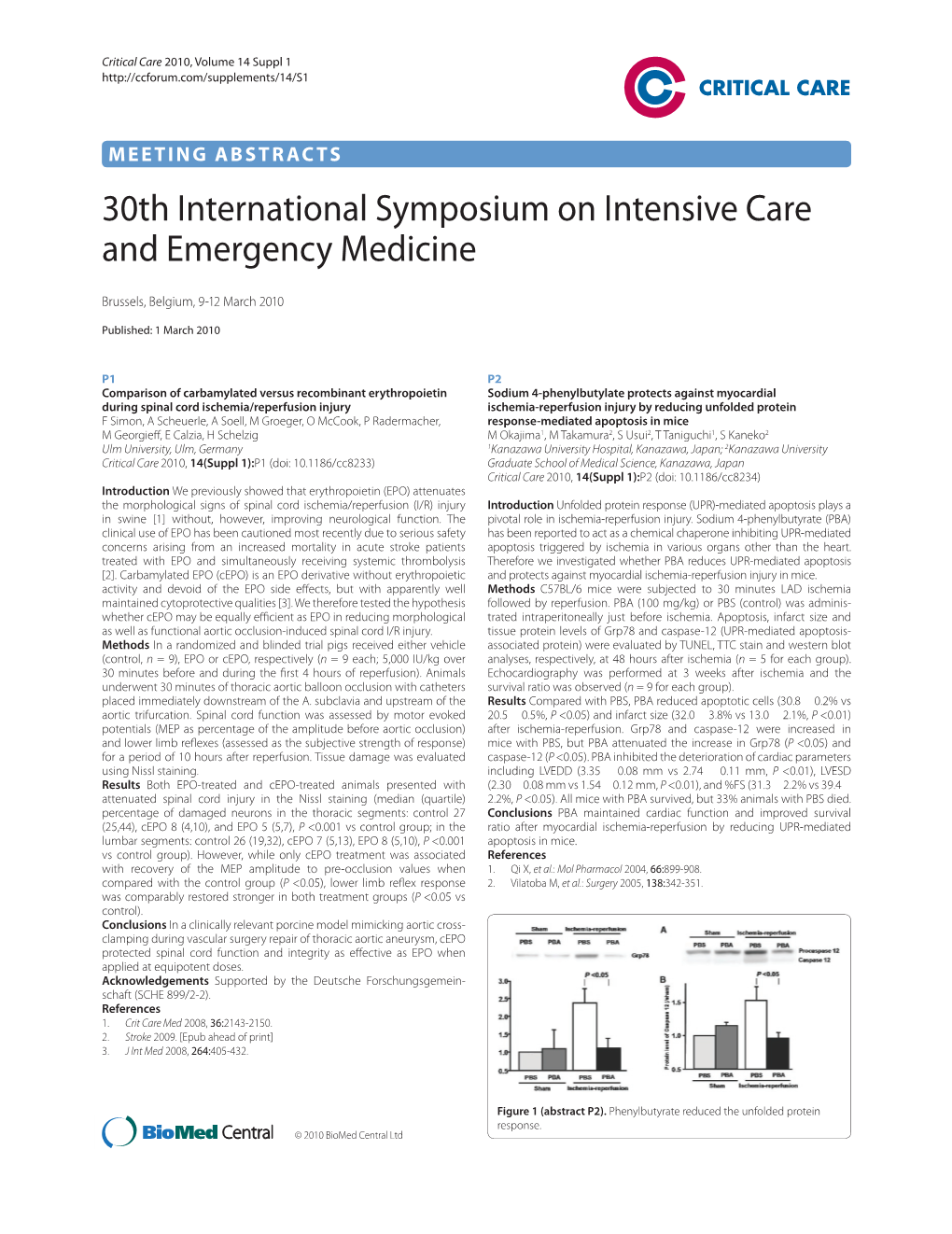 30Th International Symposium on Intensive Care and Emergency Medicine