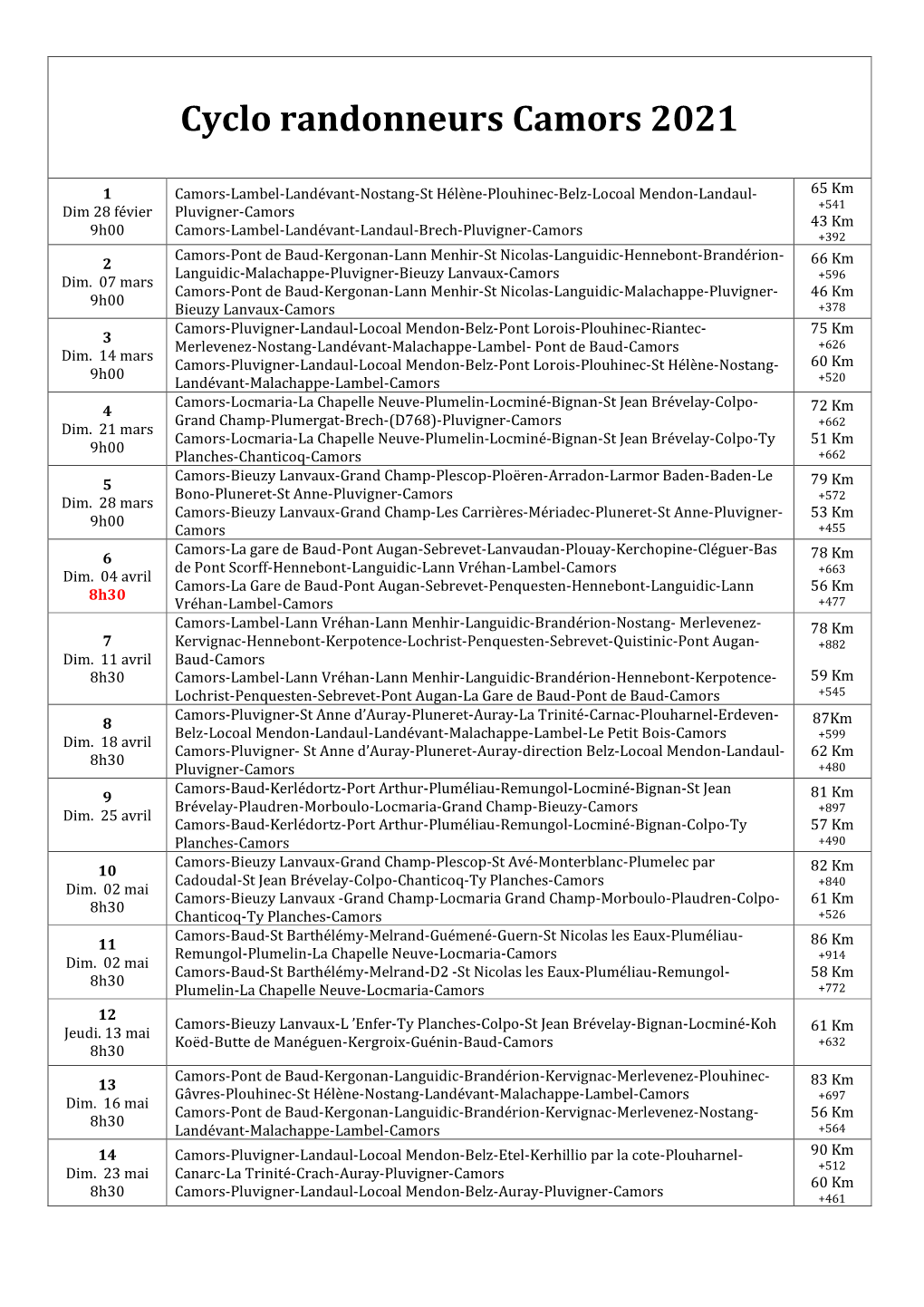 Télécharger Le Calendrier Des Circuits 2021