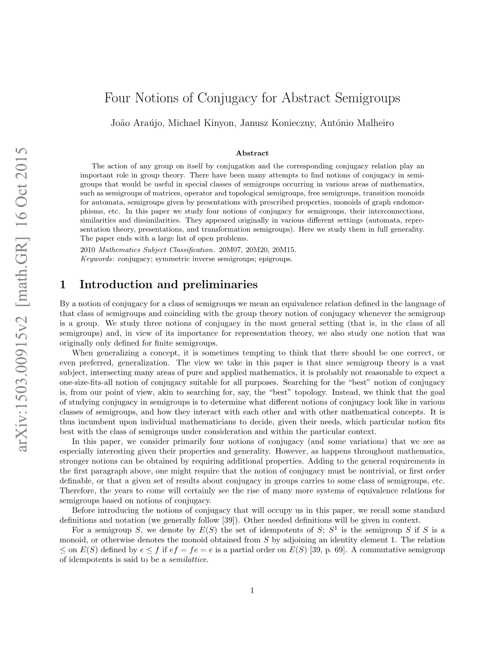Four Notions of Conjugacy for Abstract Semigroups