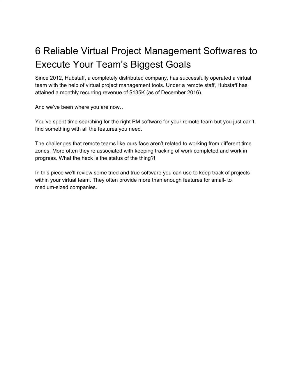 6 Reliable Virtual Project Management Softwares to Execute Your Team’S Biggest Goals