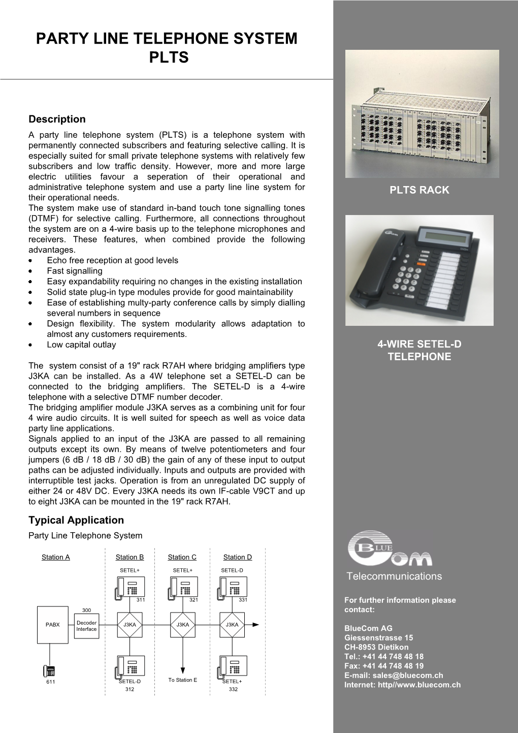 Party Line Telephone System Plts