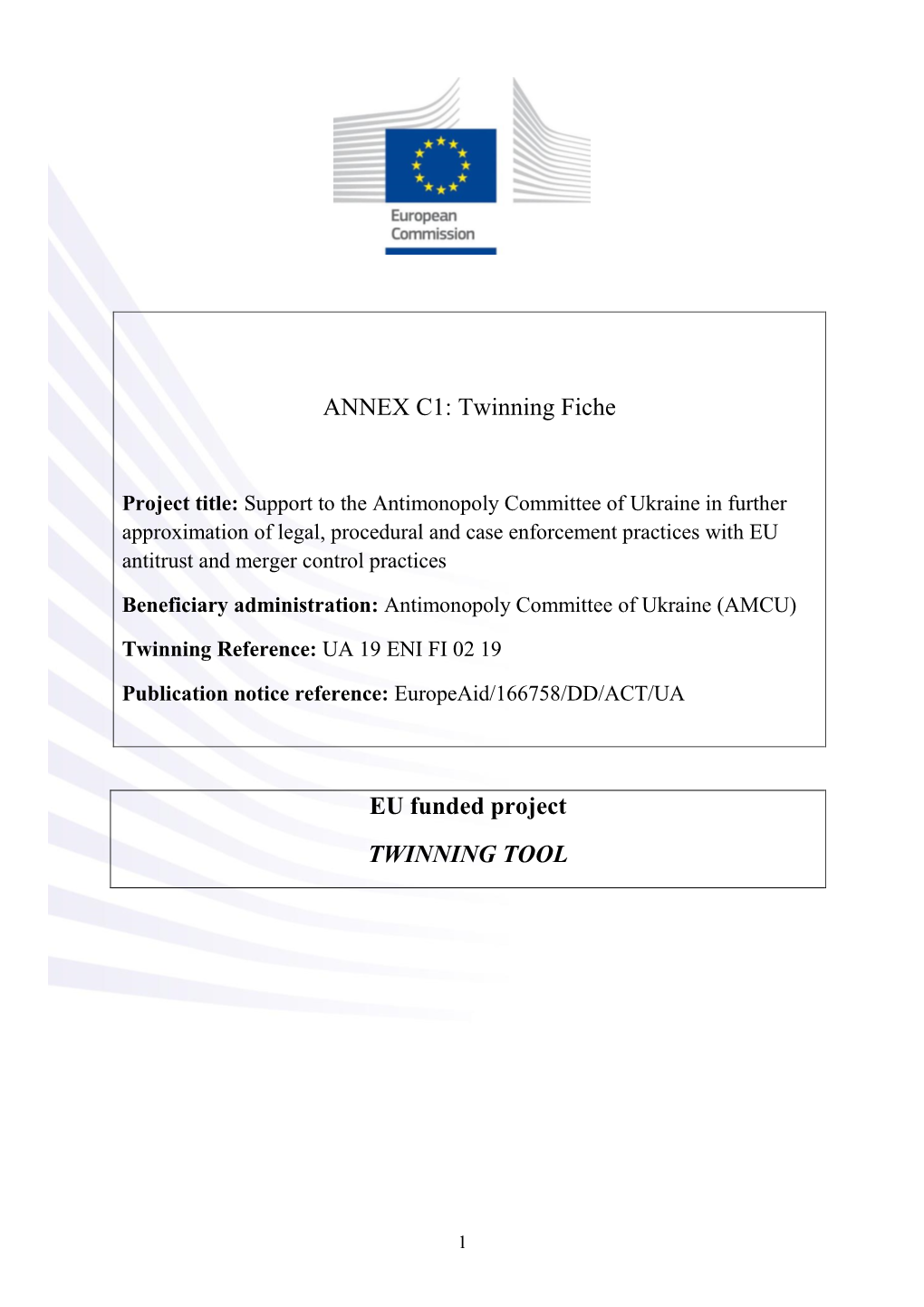 Twinning Fiche EU Funded Project TWINNING TOOL