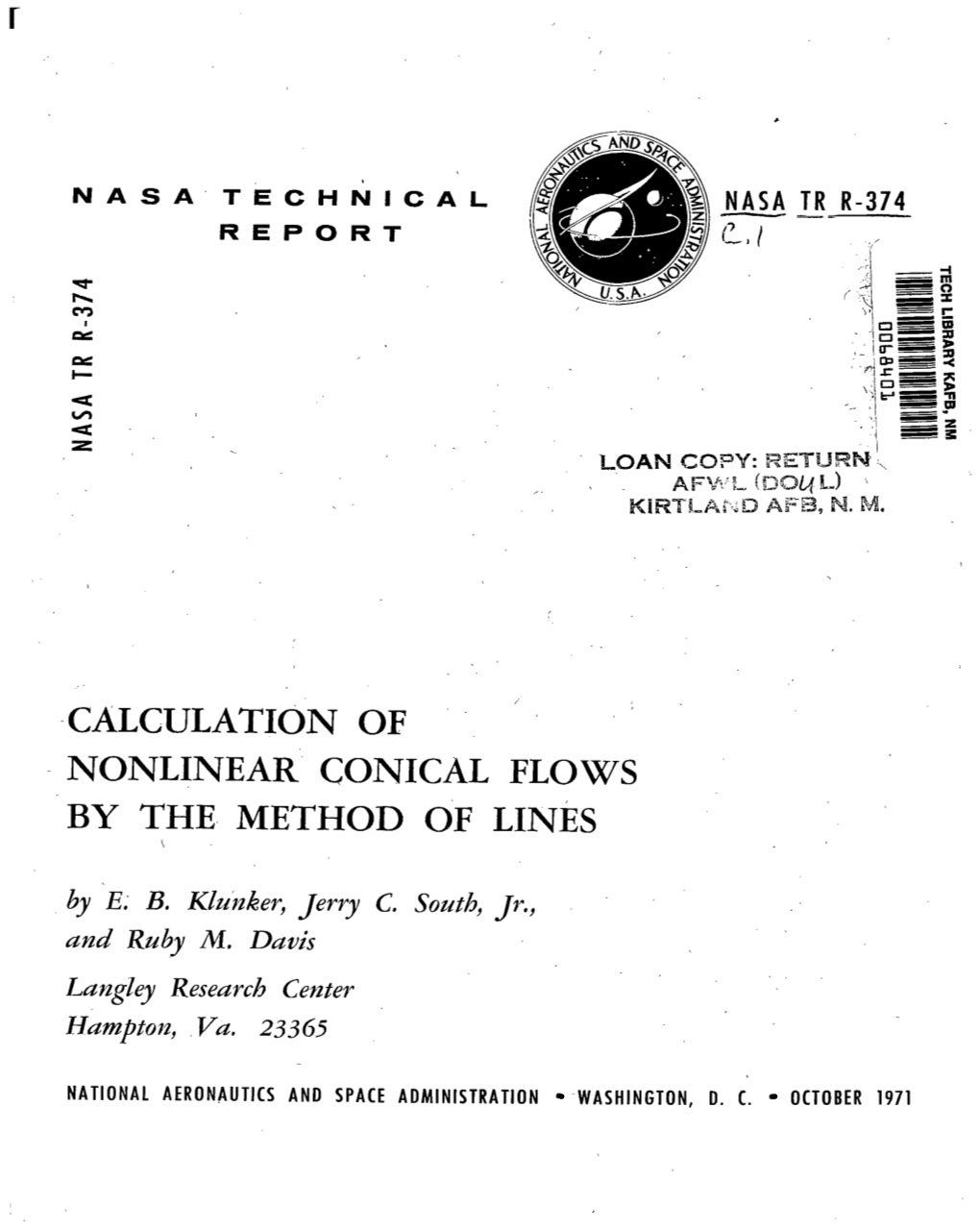 CALCULATION of NONLINEAR CONICAL FLOWS by the METHOD of LINES I