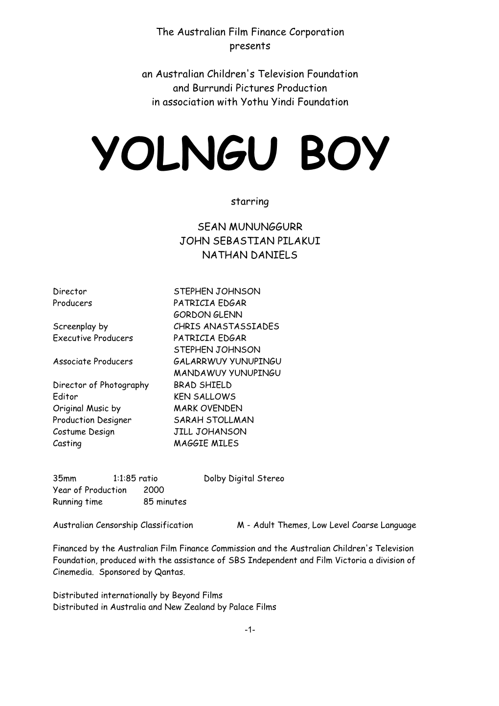 Yolngu Boy Media
