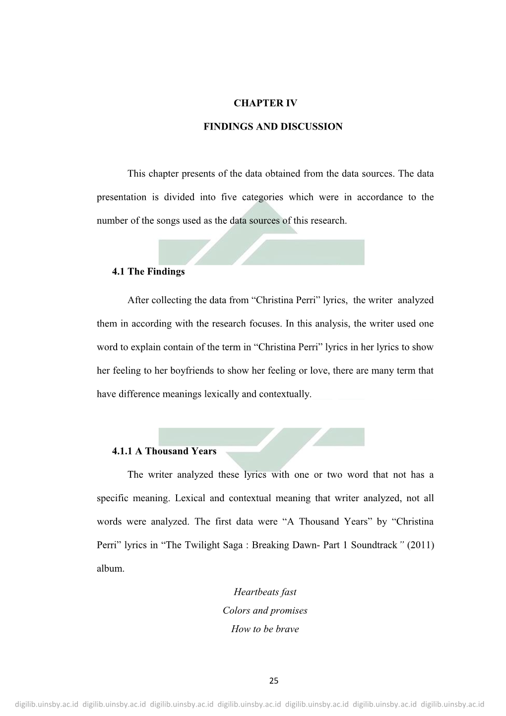 CHAPTER IV FINDINGS and DISCUSSION This Chapter Presents of the Data Obtained from the Data Sources. the Data Presentation Is Di