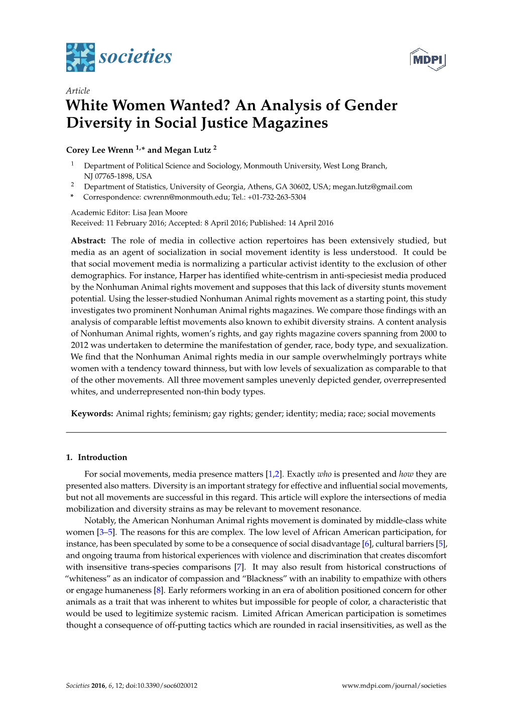 An Analysis of Gender Diversity in Social Justice Magazines