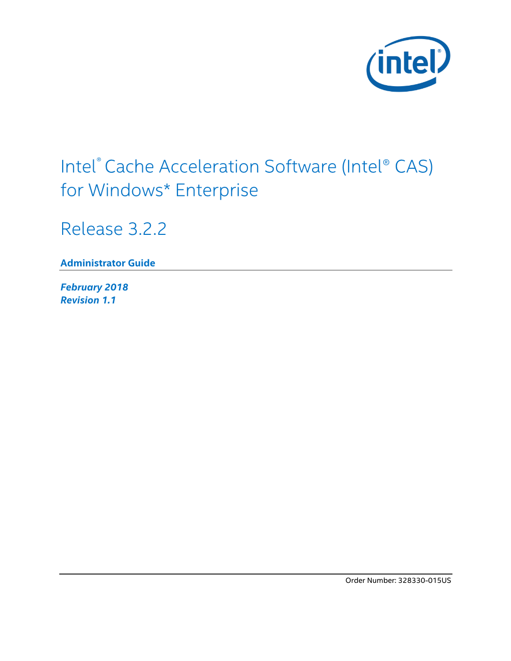 Intel® Cache Acceleration Software (Intel CAS) Admin Guide