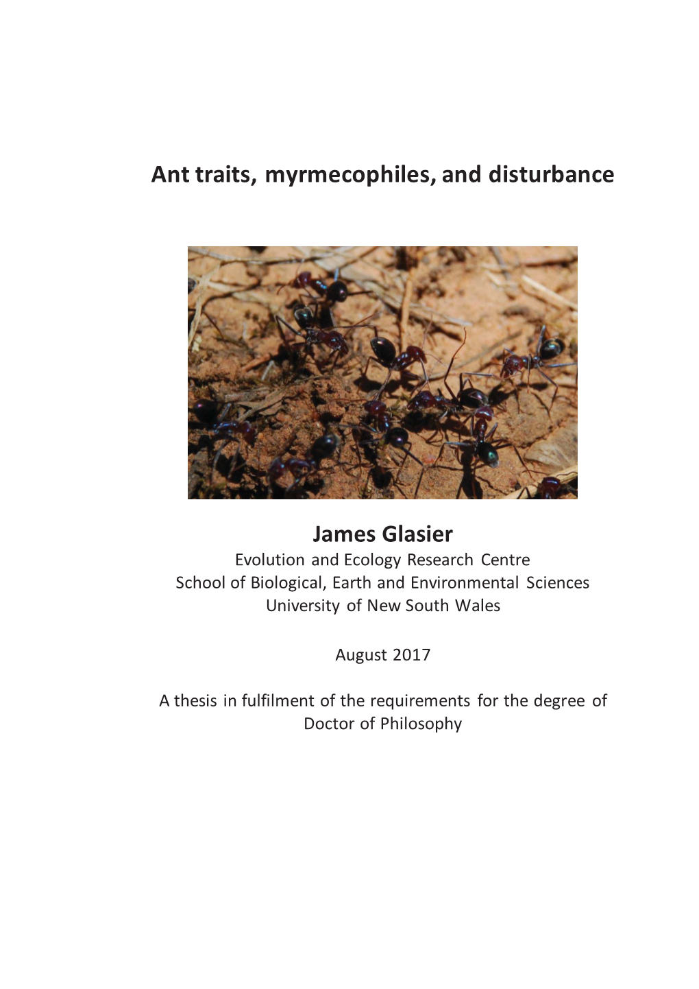 Ant Traits, Myrmecophiles, and Disturbance