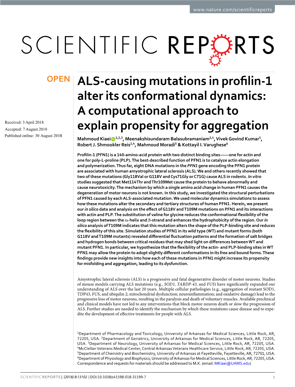 ALS-Causing Mutations in Profilin-1 Alter Its Conformational Dynamics