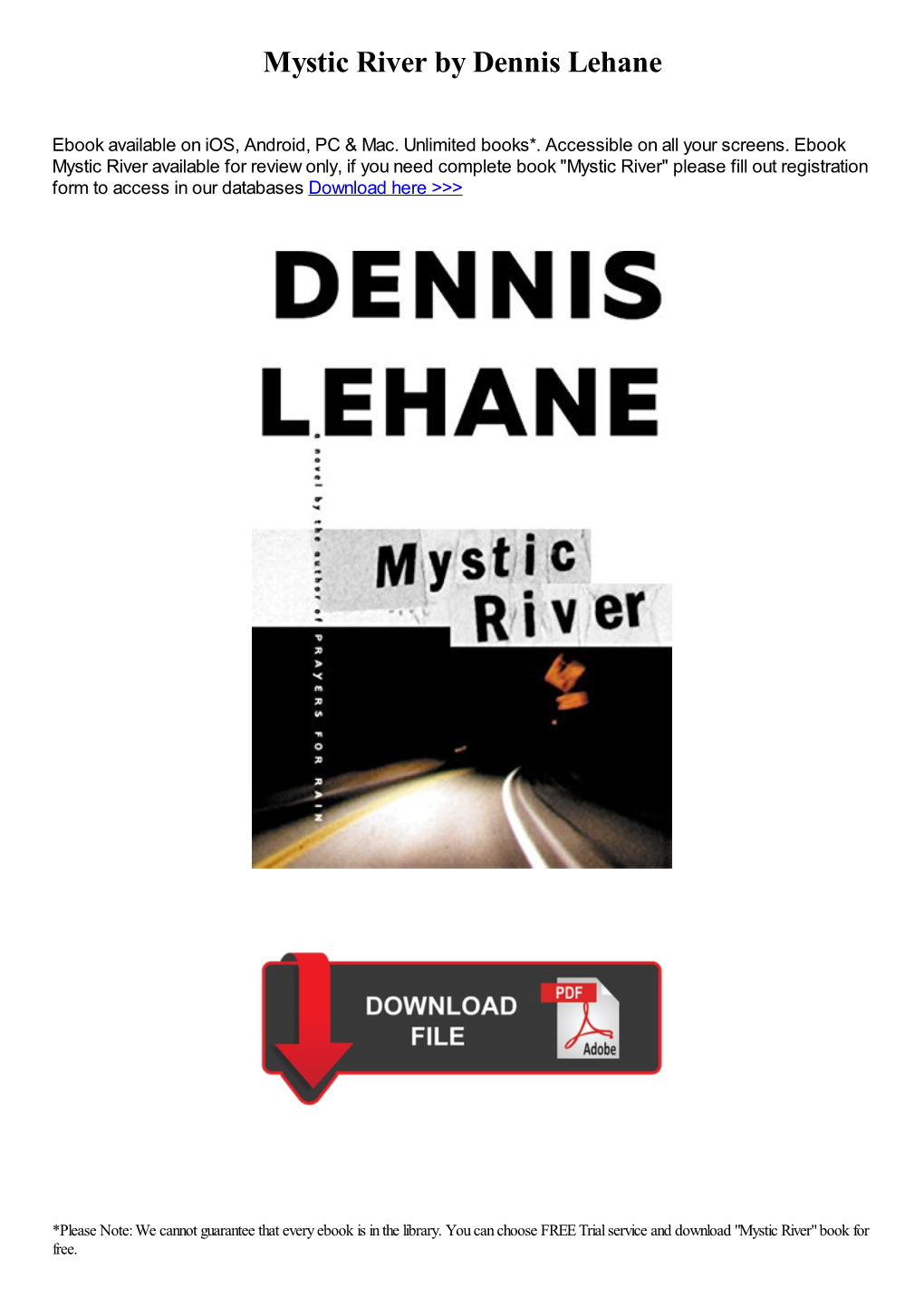 Mystic River by Dennis Lehane