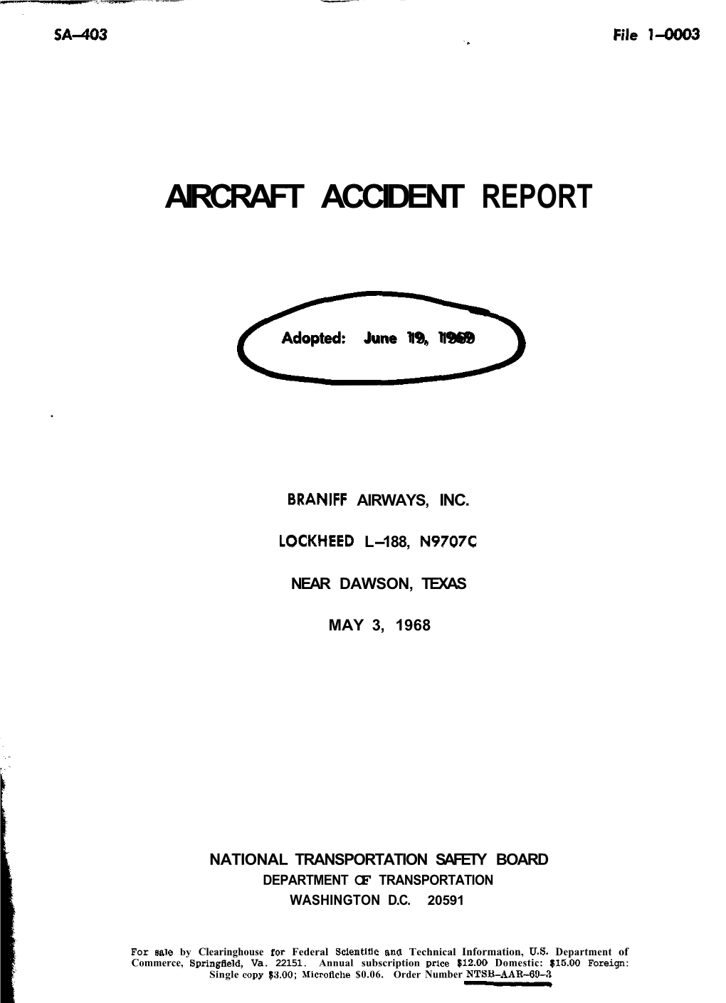 Aircraft Accident Report 0