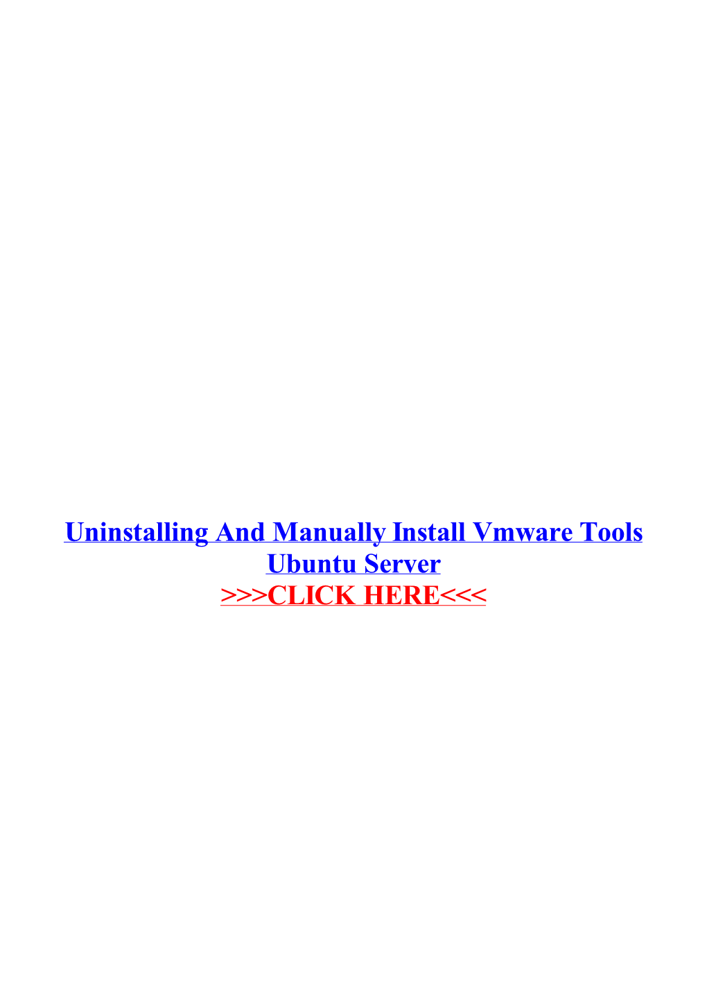 Uninstalling and Manually Install Vmware Tools Ubuntu Server