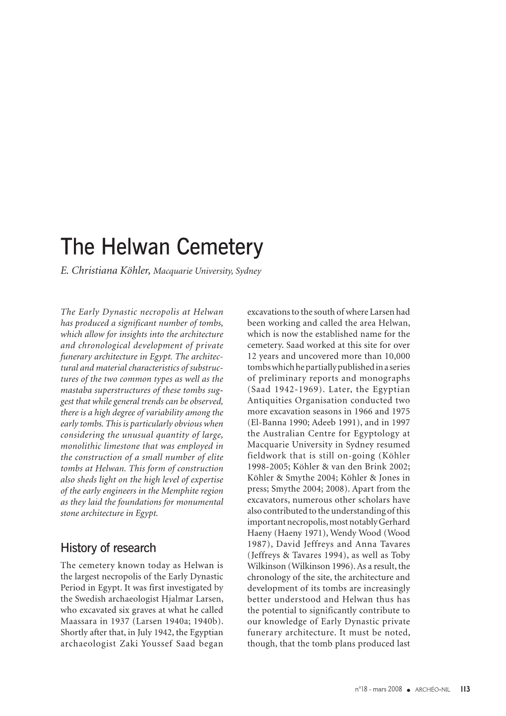 The Helwan Cemetery E