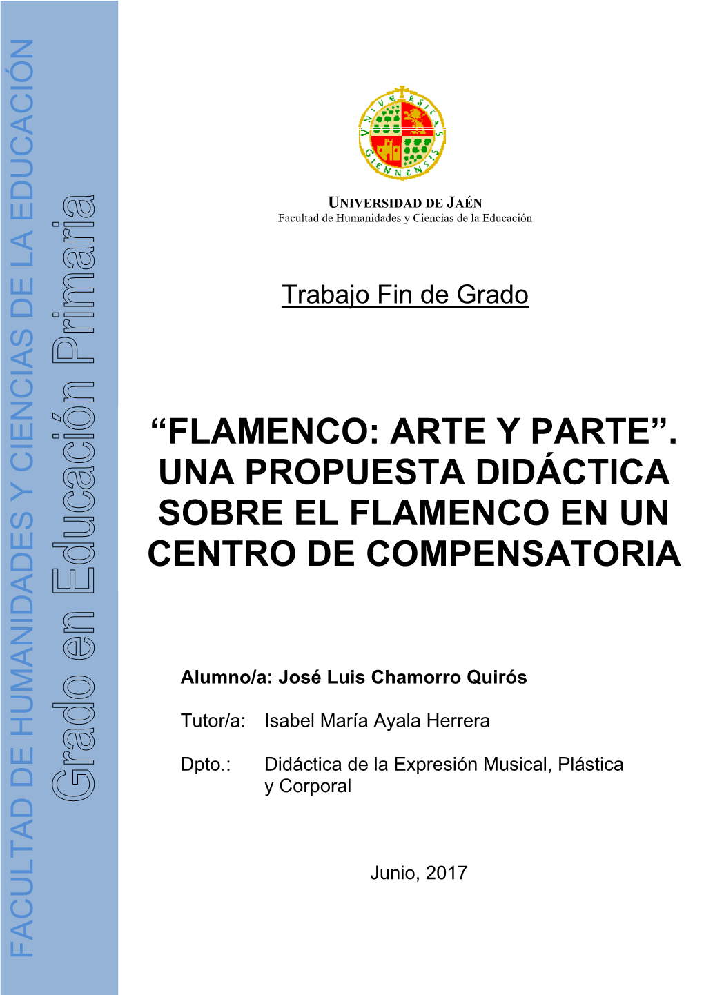 Una Propuesta Didáctica Sobre El Flamenco En Un Centro De Compensatoria