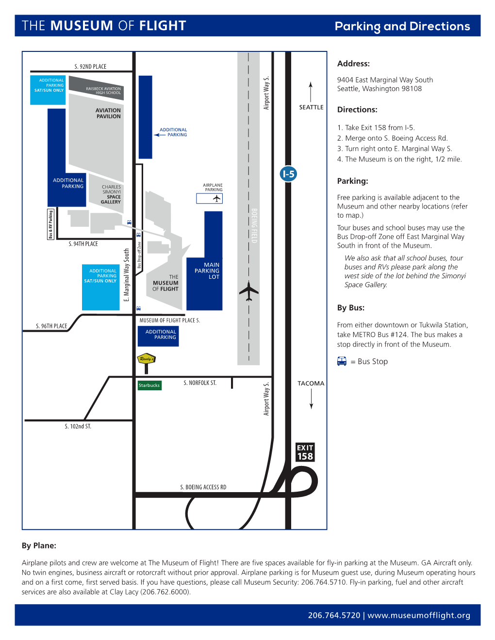 THE MUSEUM of FLIGHT Parking and Directions