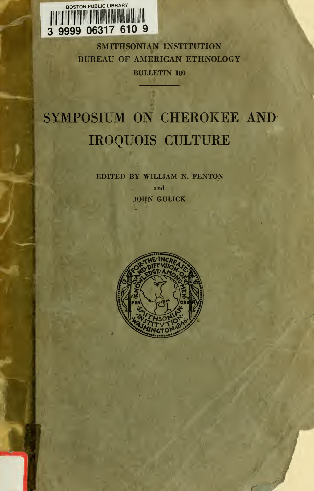 Symposium on Cherokee and Iroquois Culture