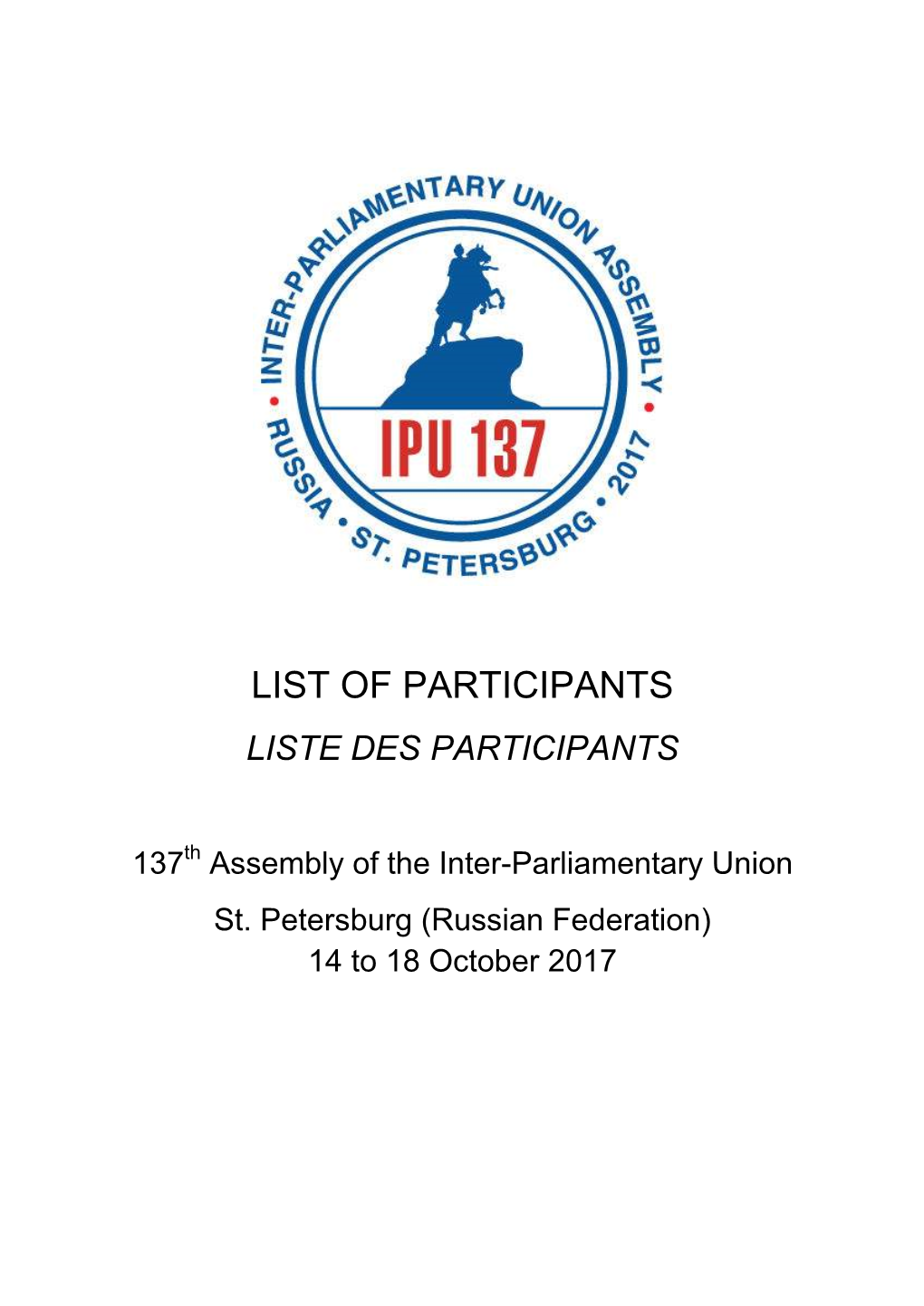 List of Participants Liste Des Participants
