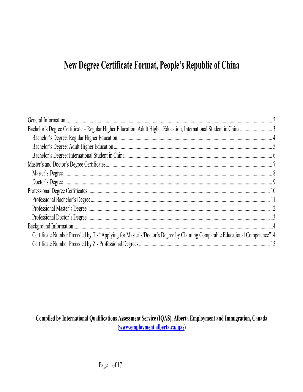 New Degree Certificate Format, People's Republic of China