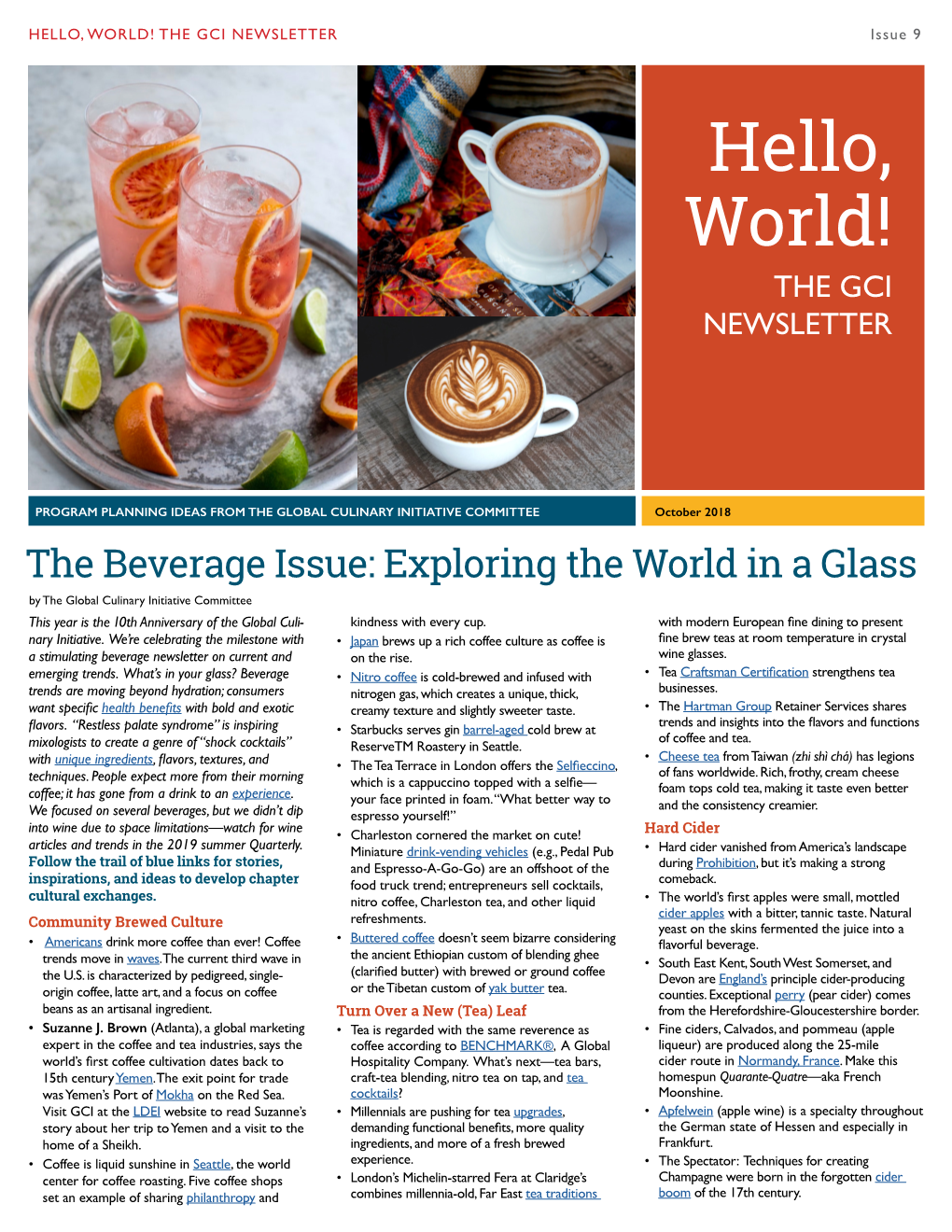 HELLO, WORLD! the GCI NEWSLETTER Issue 9