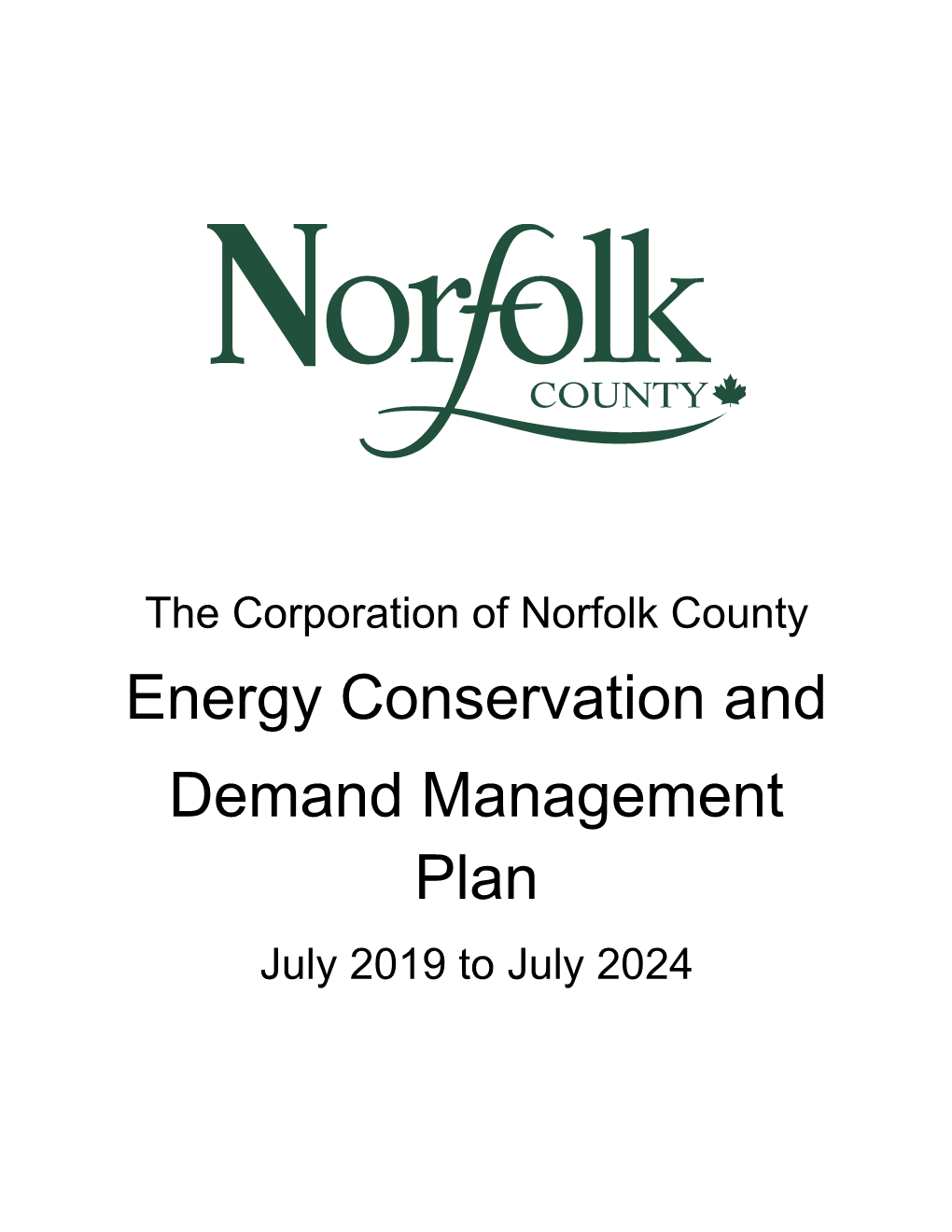 Energy Conservation and Demand Management Plan July 2019 to July 2024