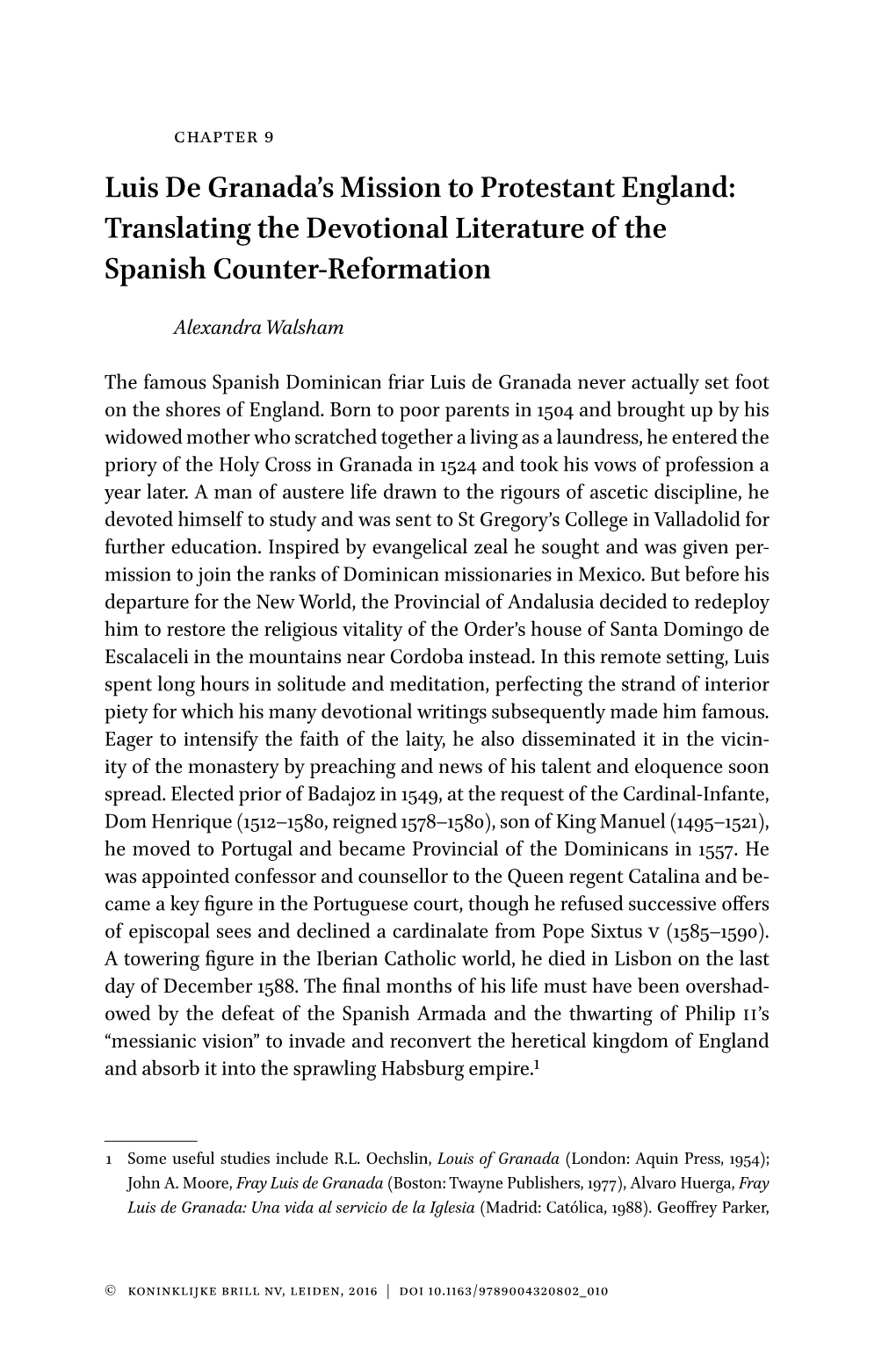 Luis De Granada's Mission to Protestant England