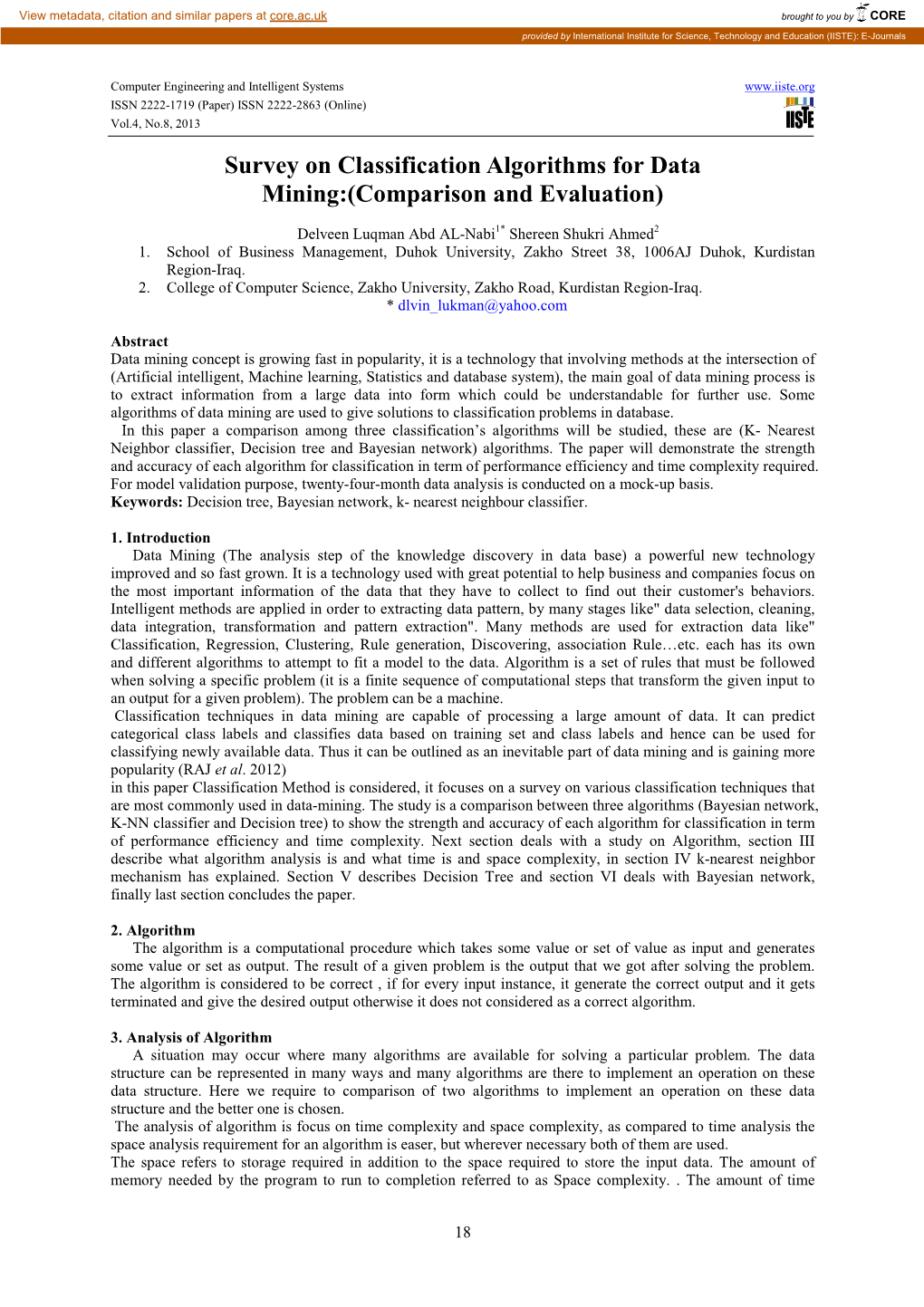 Survey on Classification Algorithms for Data Mining:(Comparison and Evaluation)