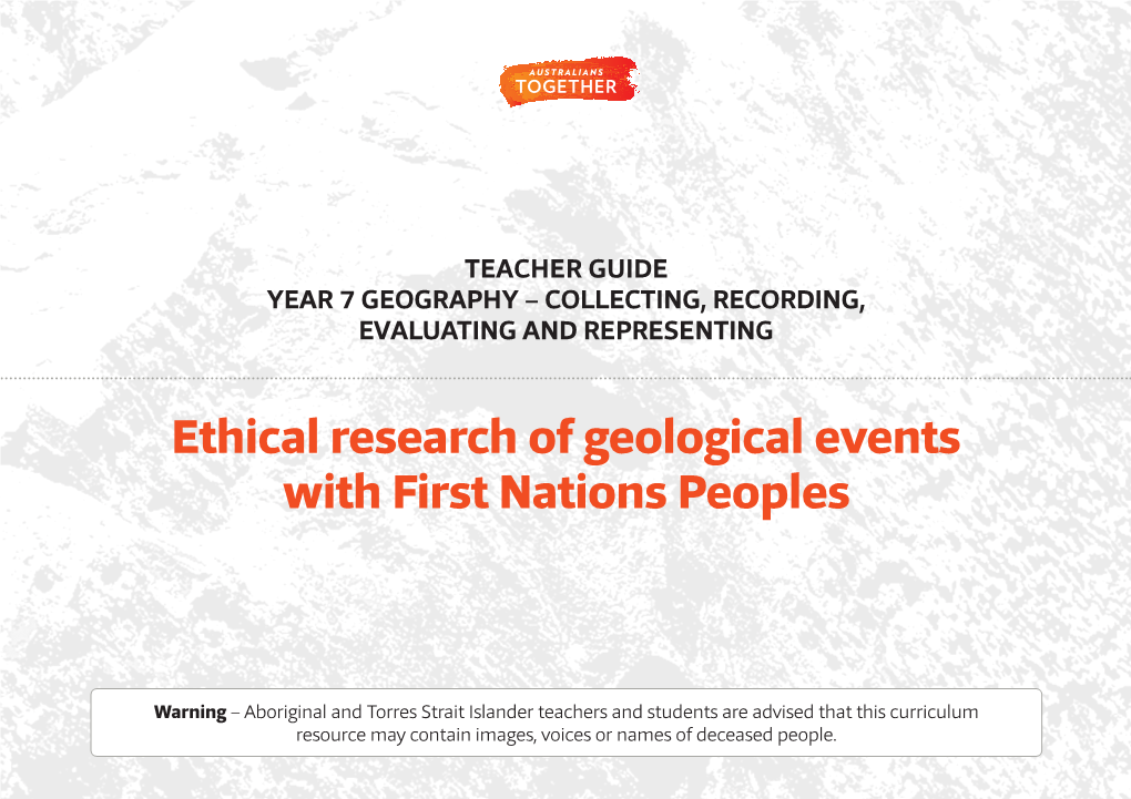 Ethical Research of Geological Events with First Nations Peoples