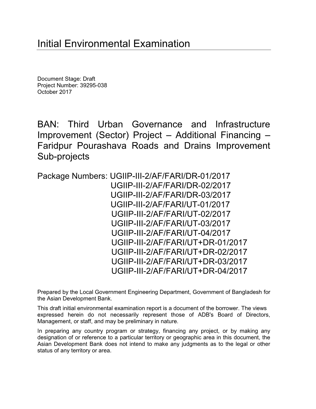 Initial Environmental Examination