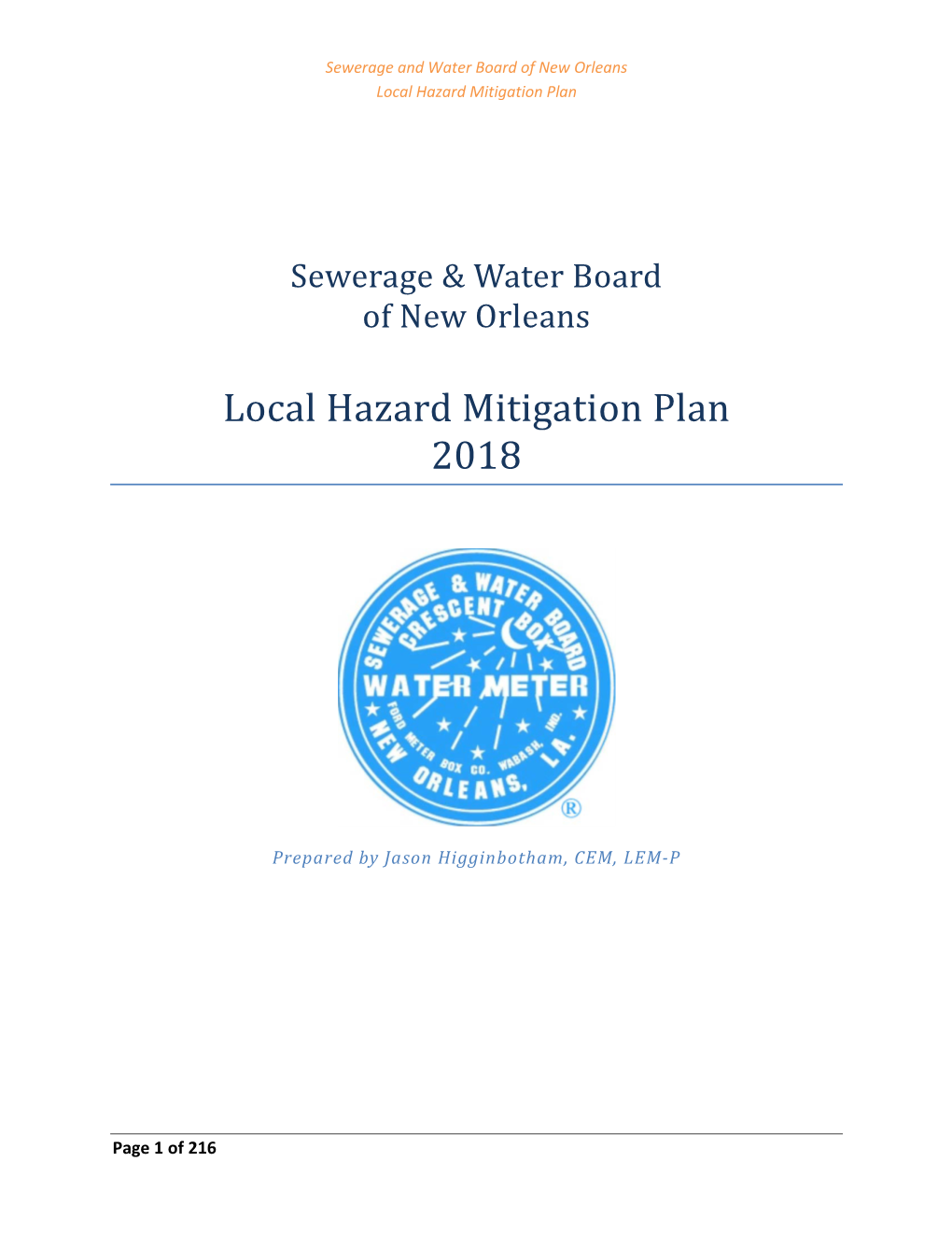 Local Hazard Mitigation Plan 2018