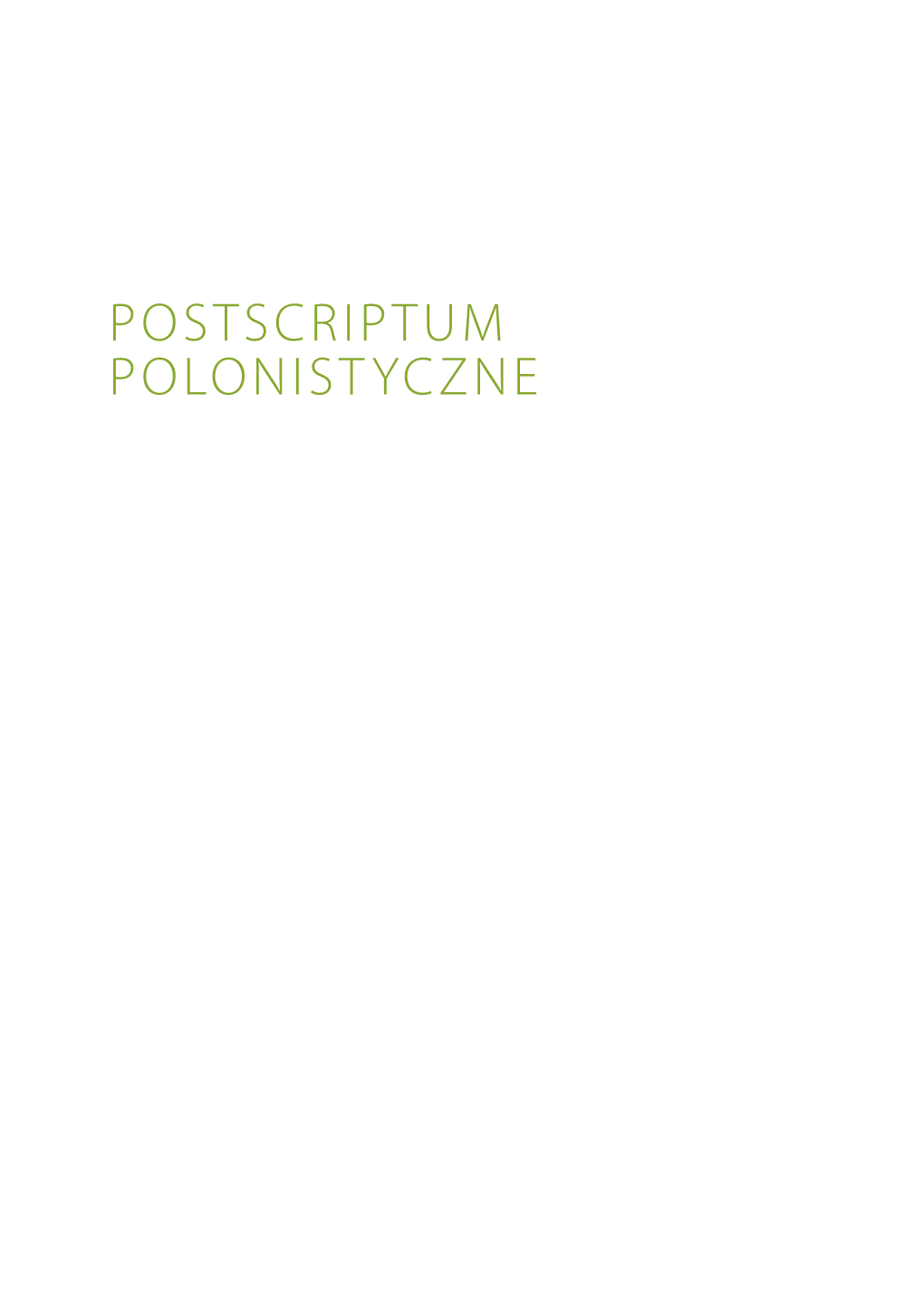 Postscriptum Polonistyczne