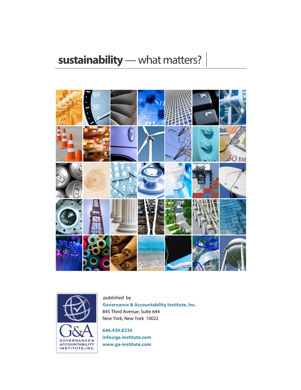 Sustainability— What Matters?