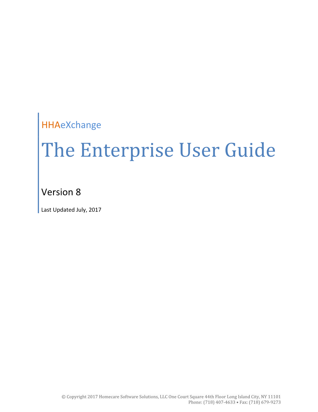 Hhaexchange the Enterprise User Guide