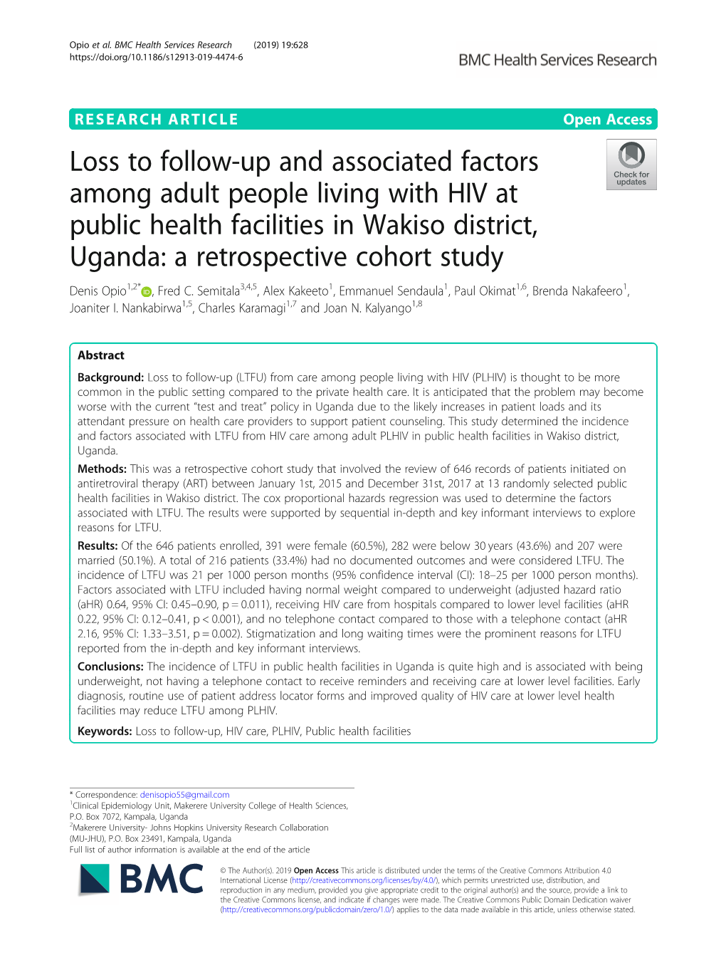 Loss to Follow-Up and Associated Factors Among Adult People Living