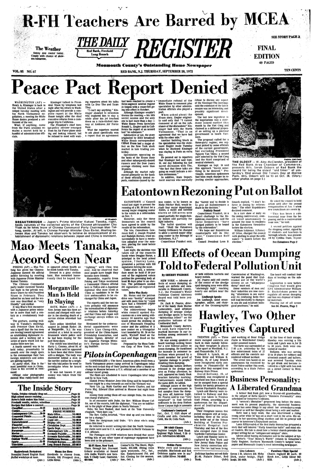 Peace Pact Report Denied