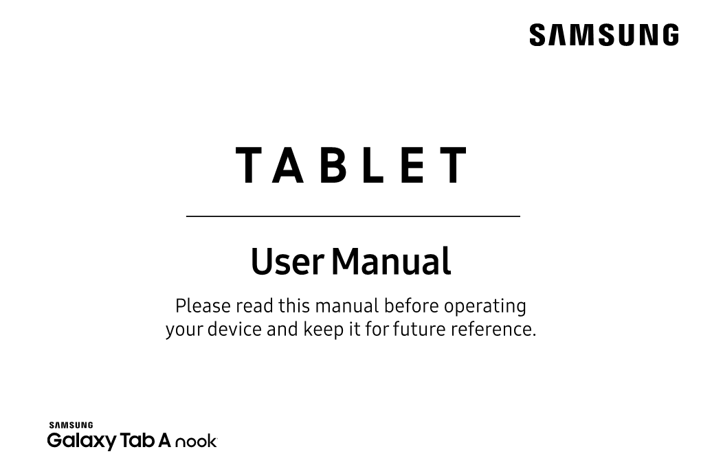 Samsung Galaxy Tab a Nook T280 User Manual