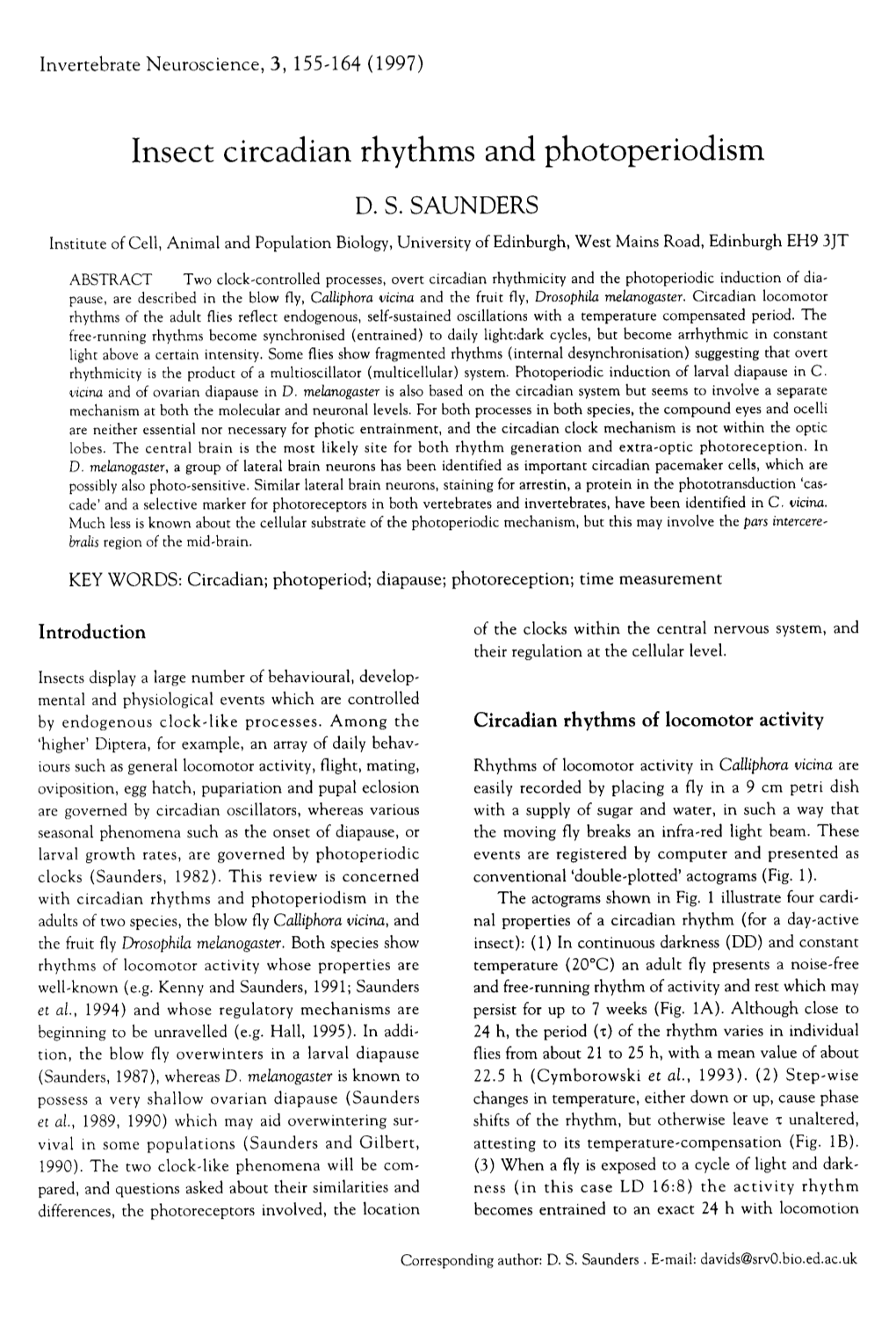 Insect Circadian Rhythms and Photoperiodism