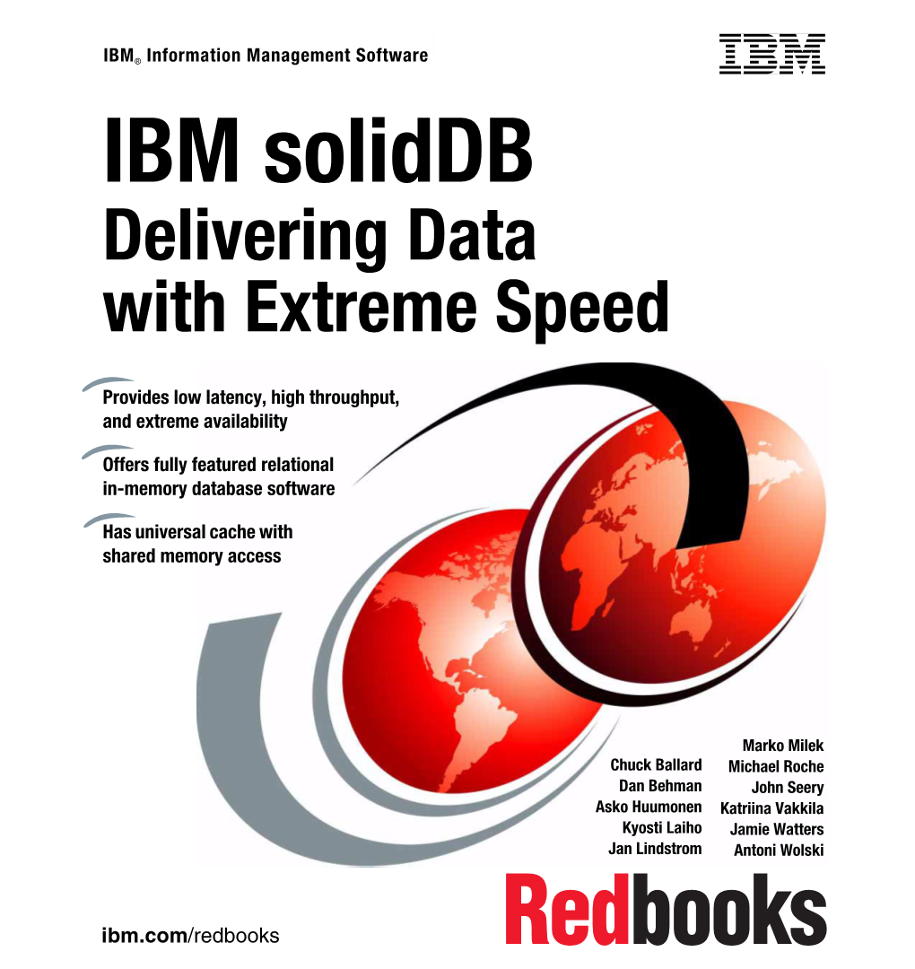 IBM Soliddb: Delivering Data with Extreme Speed