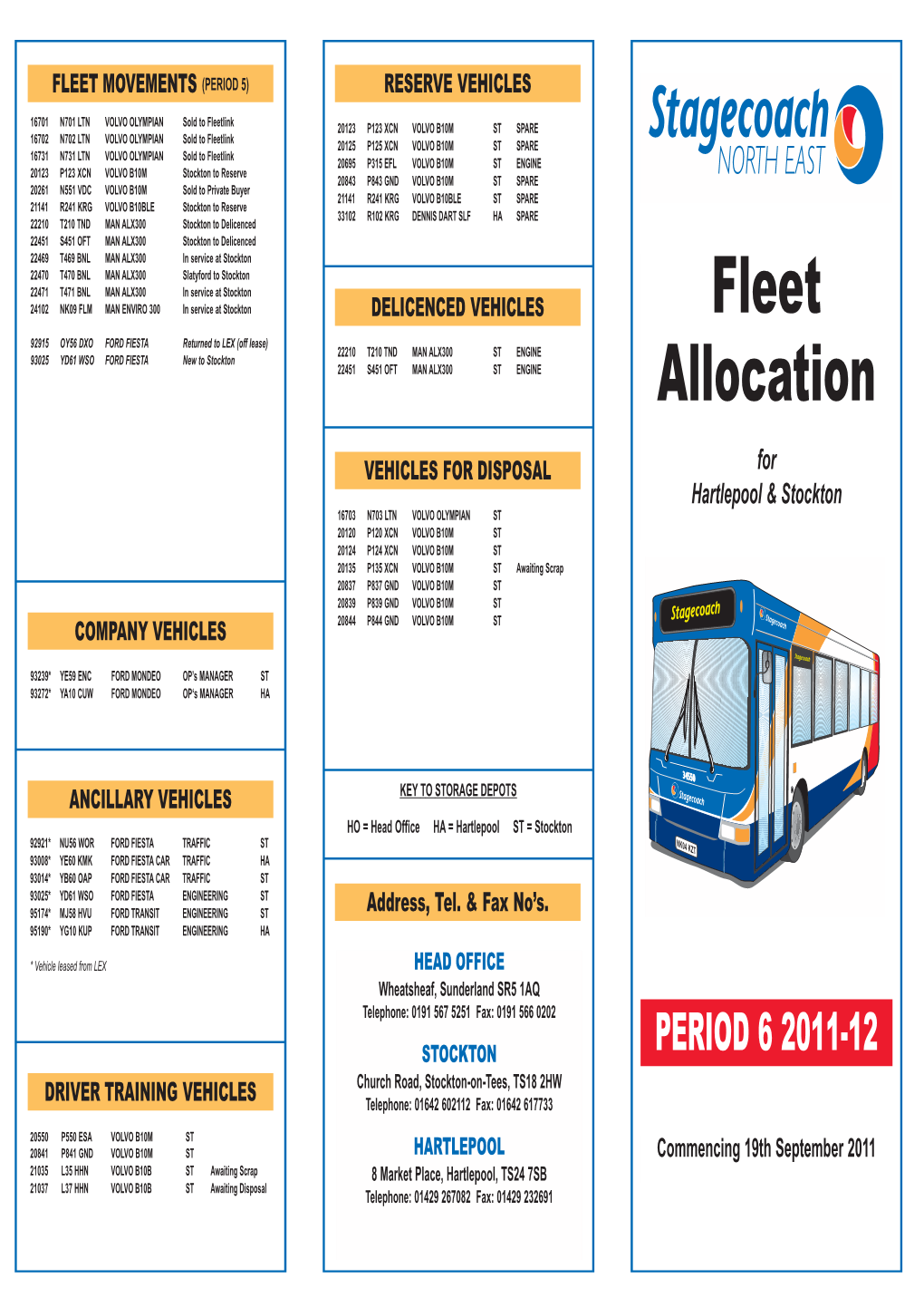 Fleet Allocation - Period 6 2011-12