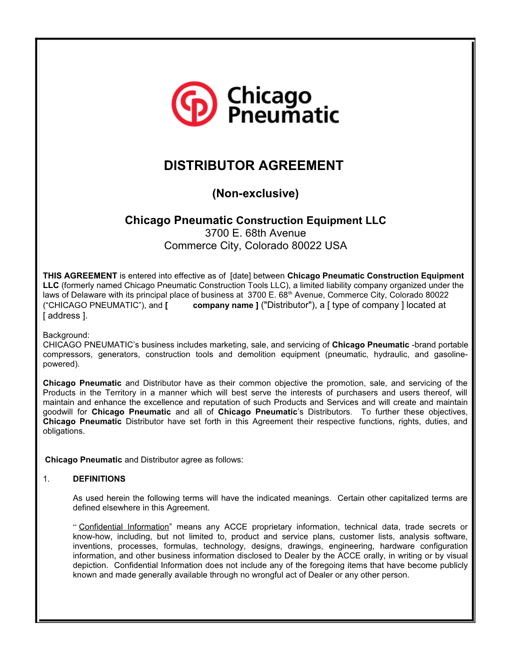 Chicago Pneumatic Construction Equipment LLC