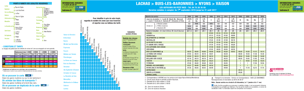 LACHAU &gt; BUIS-LES-BARONNIES &gt; NYONS &gt; VAISON