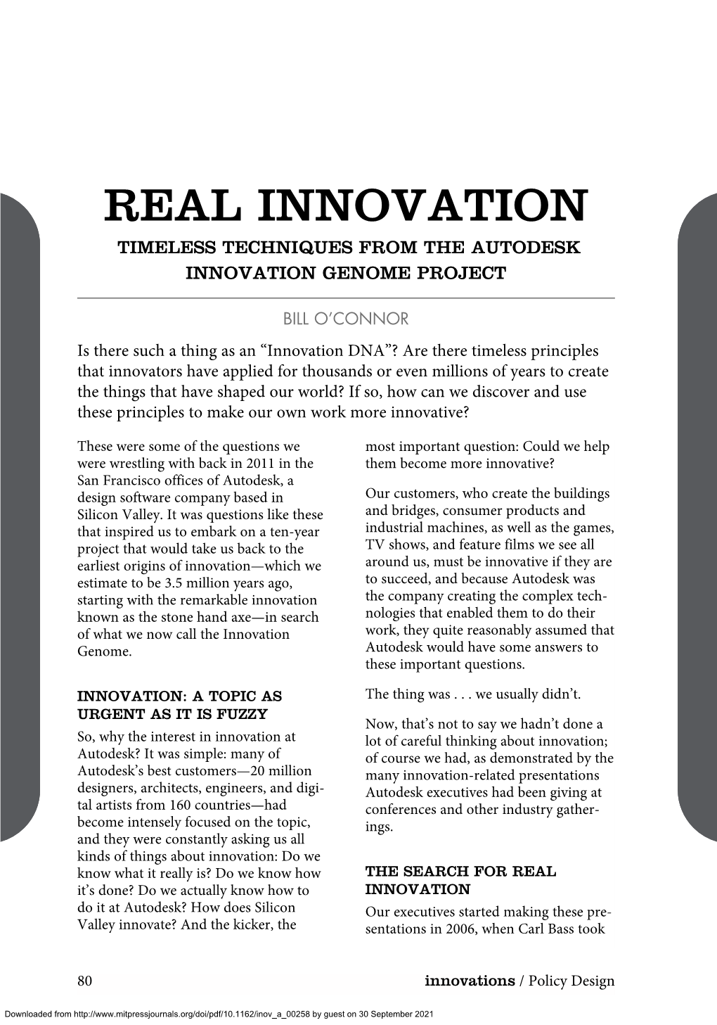 Real Innovation Timeless Techniques from the Autodesk Innovation Genome Project